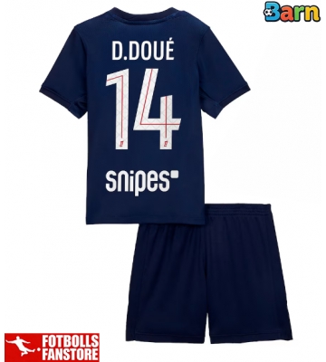 Paris Saint-Germain Desire Doue #14 Hemmatröja Barn 2025-26 Kortärmad (+ Korta byxor)